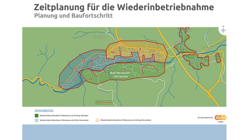 Karte mit aktuellem Stand zur Inbetriebnahme