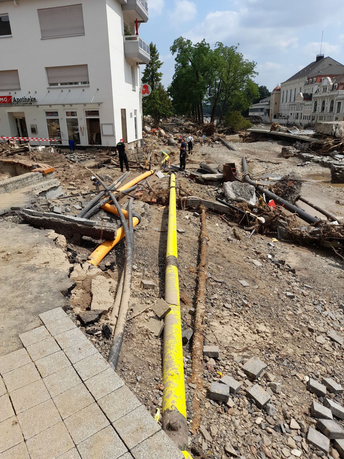 Zerstörtes Erdgasnetz in Bad Neuenahr-Ahrweiler