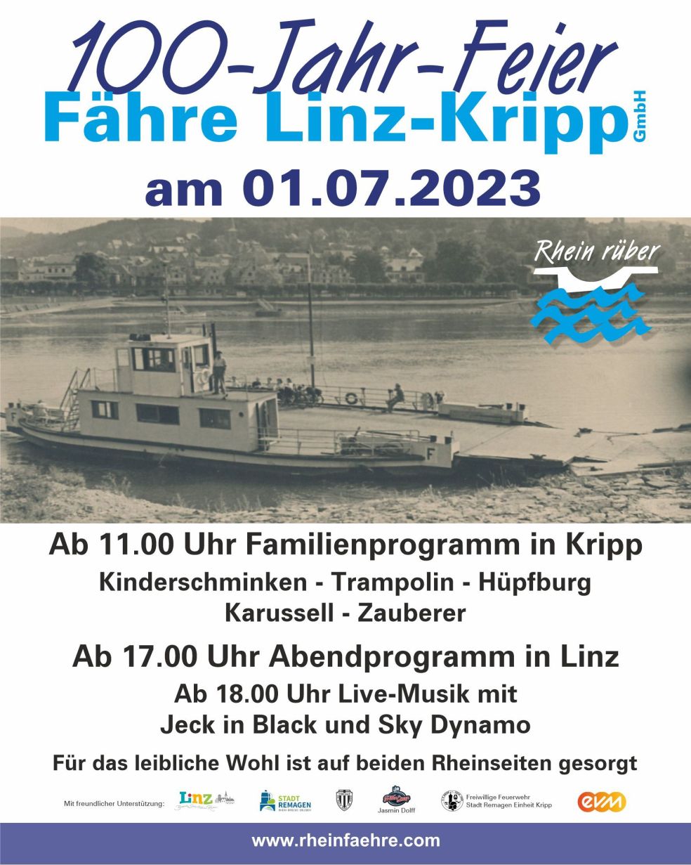 Programm 100 Jahr Feier Rheinfähre
