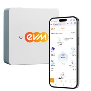 HEMS der evm und ein Handy mit der evm+ App