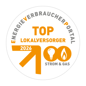 Weisser Kreis mit orangenem Pfeil