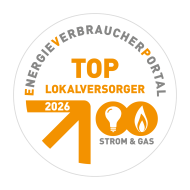 Weisser Kreis mit orangenem Pfeil