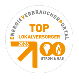 Weisser Kreis mit orangenem Pfeil