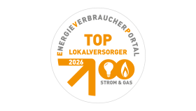 Weisser Kreis mit orangenem Pfeil