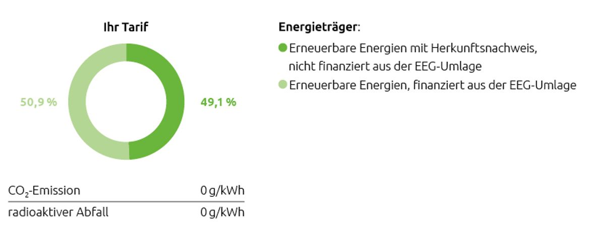Grafische Darstellung der Stromkennzeichnung