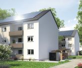 Mehrfamilienhaus mit Solar auf dem Dach im Grünen