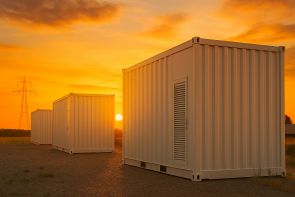 Großbatteriespeicher Sonnenuntergang