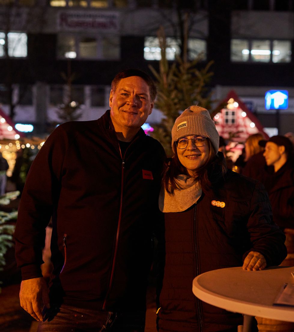 Gruppenfoto auf dem Koblenzer Weihnachtsmarkt