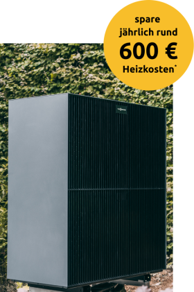 Eine Wärmepumpe in einem Garten