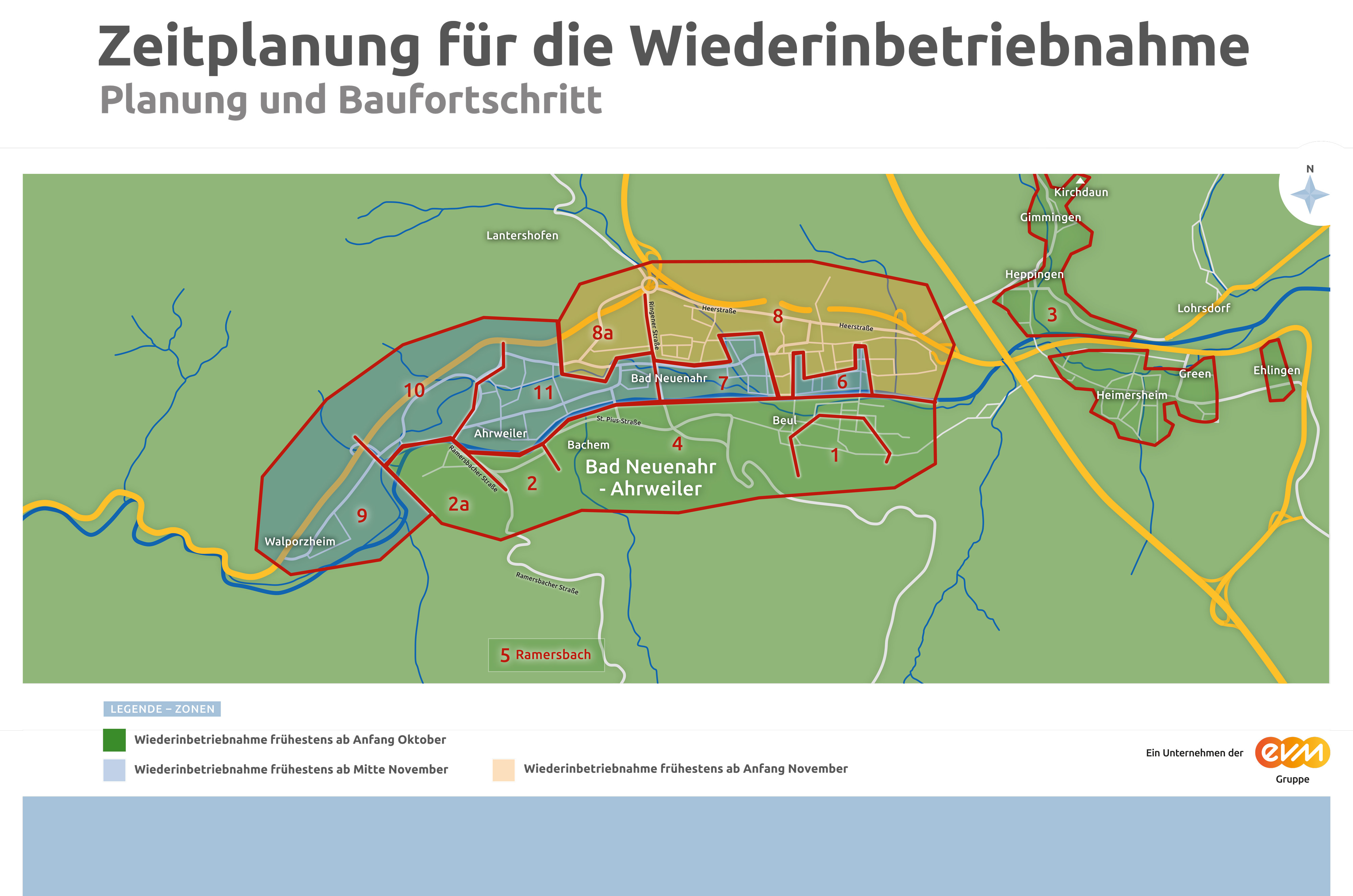 Karte mit aktuellem Stand zur Inbetriebnahme