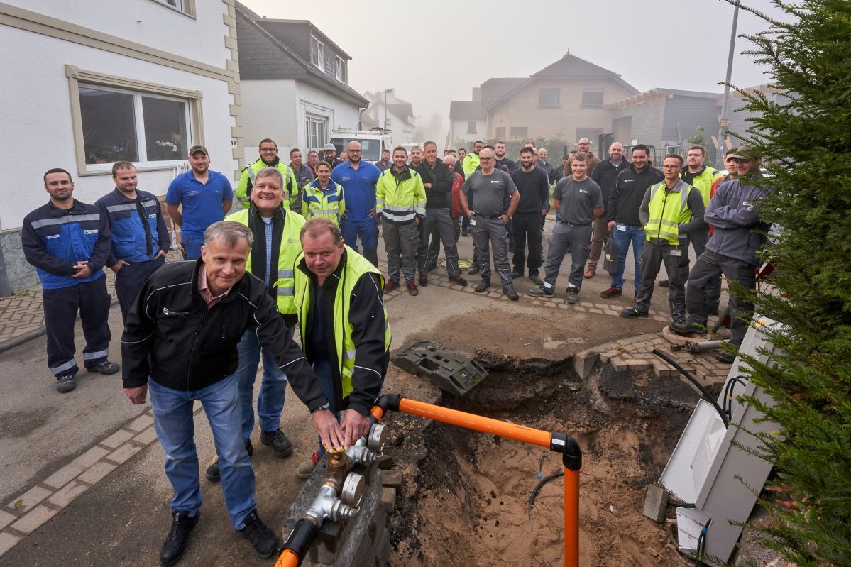 Öffnen des Schiebers für die Erdgaszufuhr